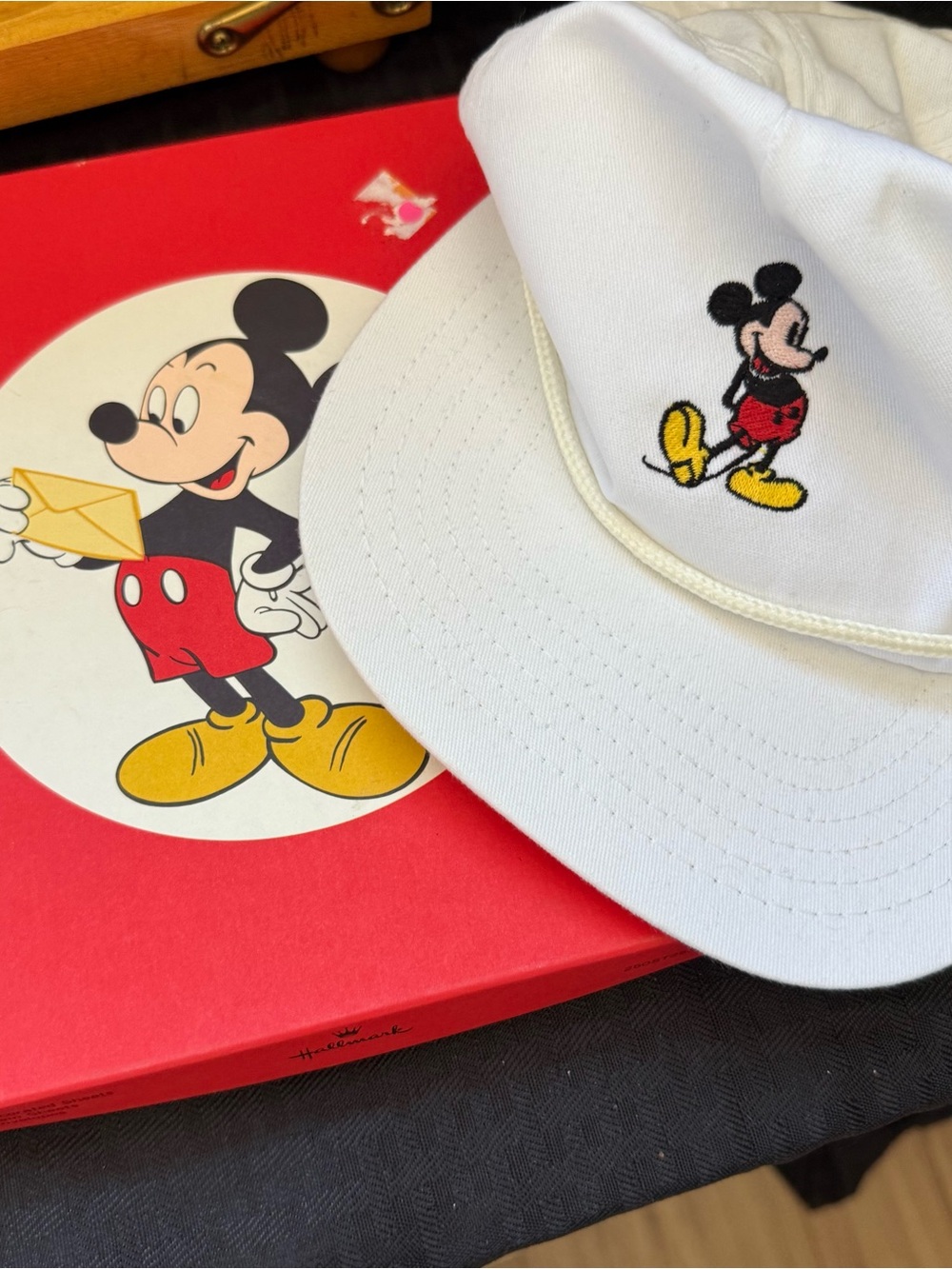 Vintage Disney Mickey Mouse Stationary & Embroidered Hat